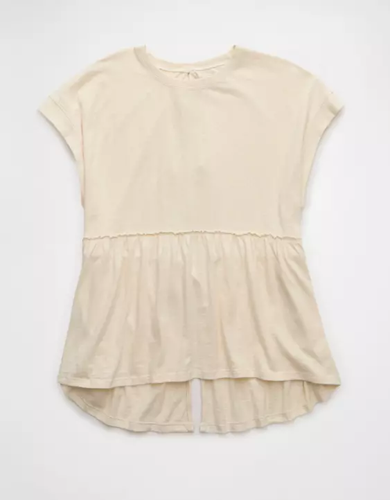 AE Sunchaser Knit Tie Back Babydoll T-Shirt - Image 3