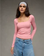 AE Long Sleeve Square Neck T-Shirt